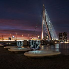 Light Painting ballen in Rotterdam van Jolanda Aalbers