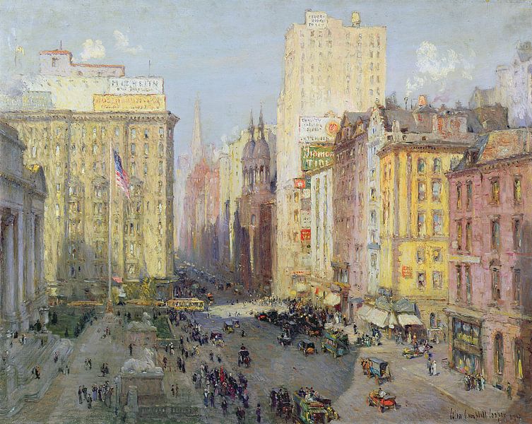 Colin Campbell Cooper,Fifth Avenue, New York, 1913 Öl auf Canva von finemasterpiece