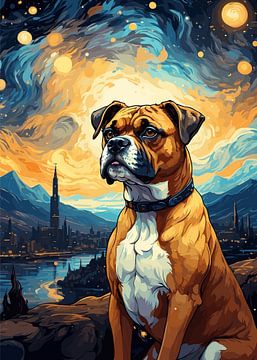 Boxer Hond Kunst van Vicky Hanggara