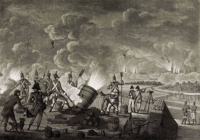 A. Lutz, Bombardierung von Flushing durch die Briten, 1809 von Atelier Liesjes