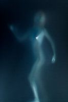 Female figure in blue