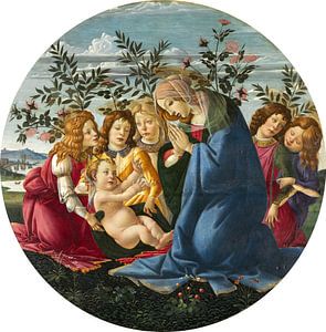 Botticelli - Madonna verehrt das Kind mit fünf Engeln