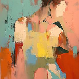 Woman with colour | Woman Abstract by Eye catching paintings