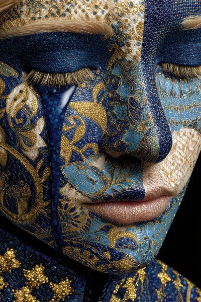 portrait in yellow and blue by Egon Zitter