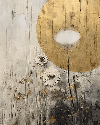 Landschaft im Mixed-Media-Stil mit goldenen Akzenten von Studio Allee