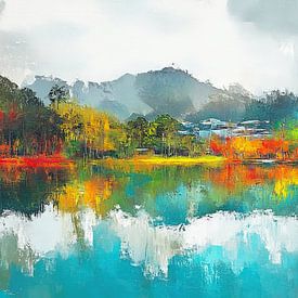 Mirror of Nature's Palette by Abstract Painting