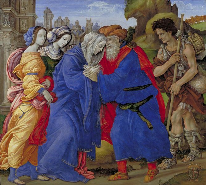 Filippino Lippi, Die Begegnung von Joachim und Anna vor dem Goldenen Tor von Jerusalem, 1497 von Atelier Liesjes