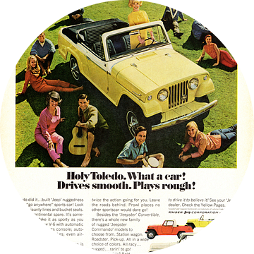 Jeep Jeepster Convertible reclame 1967 van Atelier Liesjes