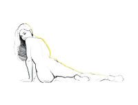 Sitting nude.