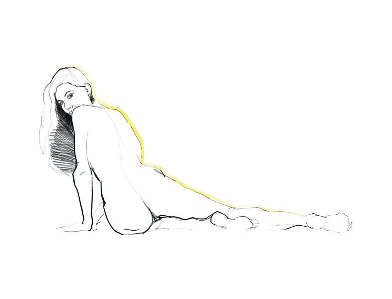 Sitting nude. by Michael Kremer
