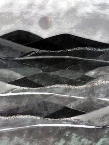 Skandinavische Landschaft Monochrom