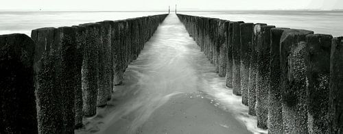 Wellenbrecher Zeeland schwarz/weiß