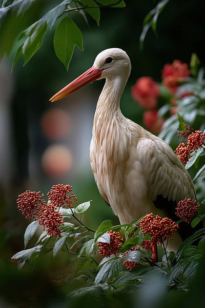 Storch in der Natur von Monique Leenaerts