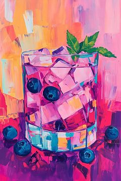 'Happy Hour' Cocktail in Roze en Paars van Studio Ypie