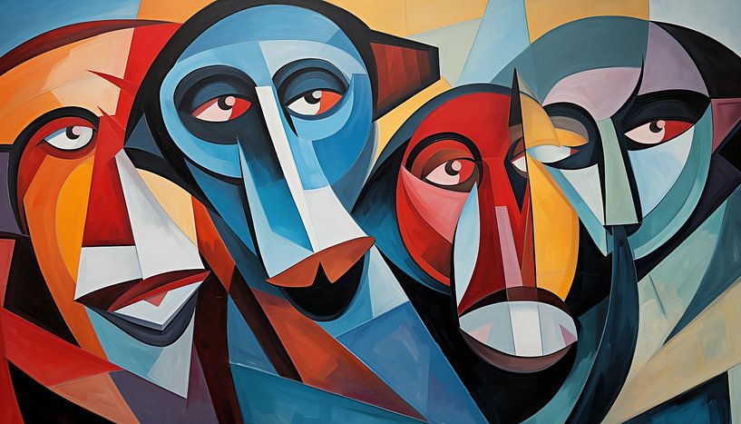 Abstrakte Affen Kubismus-Panorama von TheXclusive Art