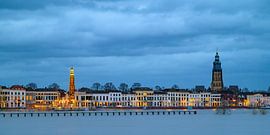 Coucher de soleil sur la rivière IJssel à Zutphen sur Sjoerd van der Wal Photographie