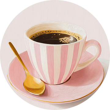 Koffietijd in Roze streepjes no.5 van Studio BB