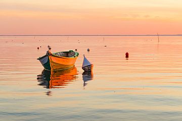 Barque au coucher du soleil sur Arnaud Bertrande