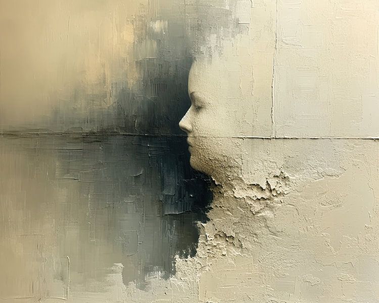 Porträt Beige Frau | Flüstert unausgesprochen von Kunst Laune