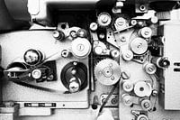 Un projecteur de films d'époque en gros plan