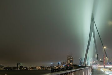 Skyline en Erasmusbrug Rotterdam van Léontine Lamers