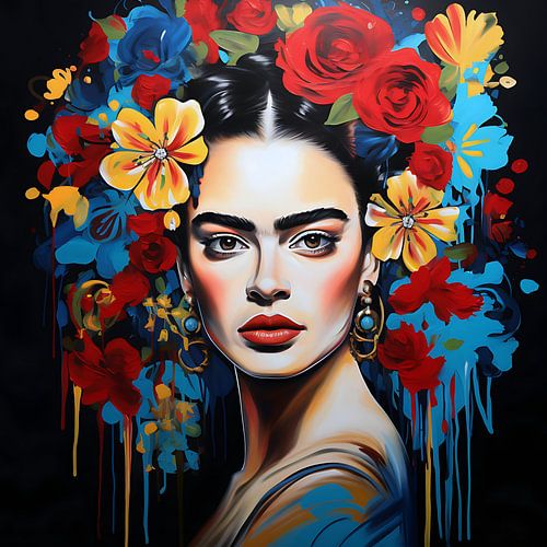 Prachtige vrouw met bloemenkrans