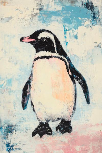 Een charmante pinguïntekening van Poster Art Shop