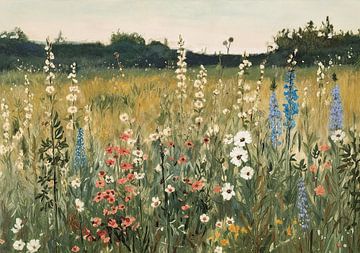 Wilde bloemen Weide Fauvisme Natuur van Niklas Maximilian