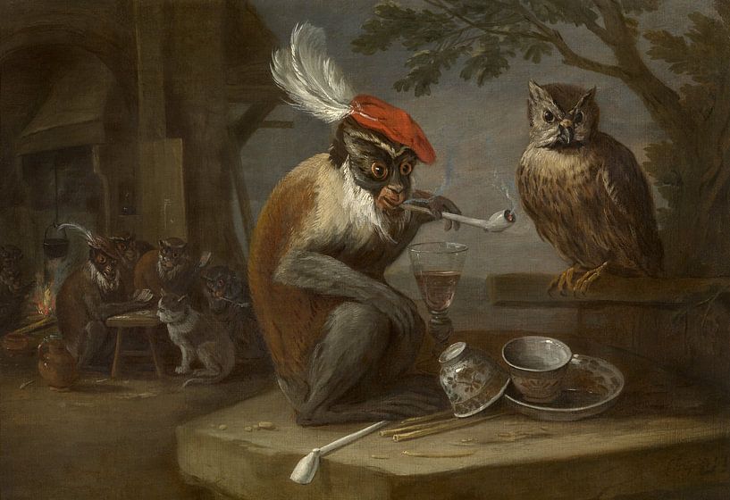 Singerie, David Teniers de Jonge par Des maîtres magistraux