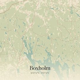 Vintage landkaart van Boxholm, Sweden. van Stad & Wand