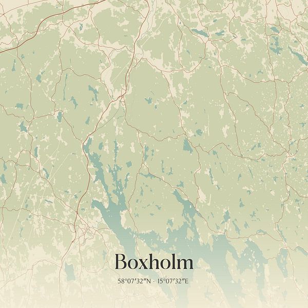 Vintage map of Boxholm, Sweden. by Prints of Place