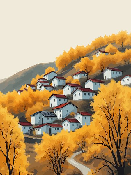 Paysage d'automne à flanc de colline par rendy okta