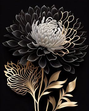 Chrysantheme mit Gold von Bert Nijholt