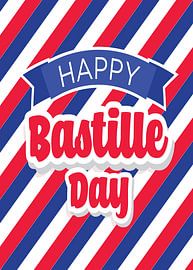 Happy Bastille Day Stripes by Art Kingdom