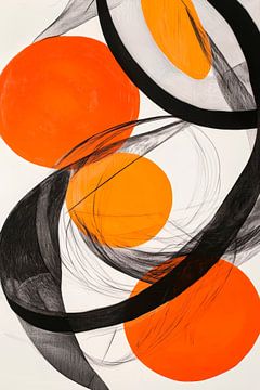 Abstrakte Komposition mit roten Kreisen von Poster Art Shop