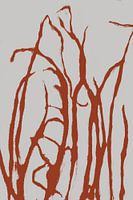 Modern Botanical art. Grass in terracotta no. 2