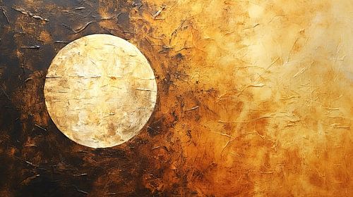 Maan en gouden zonlicht