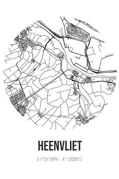 Heenvliet (Süd-Holland) | Karte | Schwarz-Weiß von Rezona