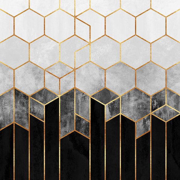 Hexagones de charbon de bois par Elisabeth Fredriksson