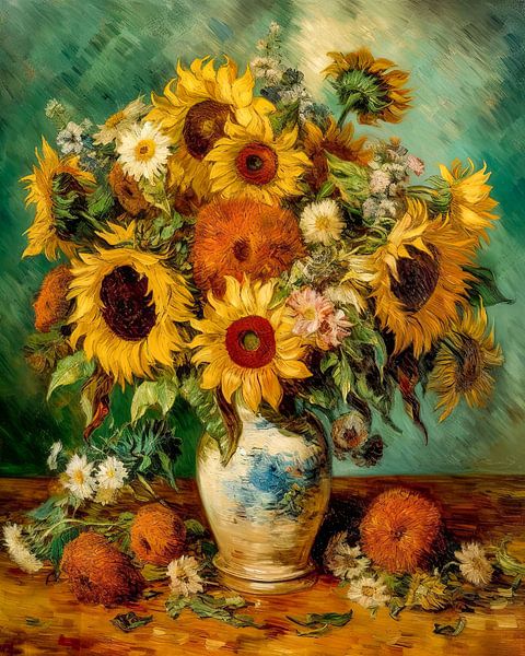 Tournesols dans un vase. par AVC Art Studio