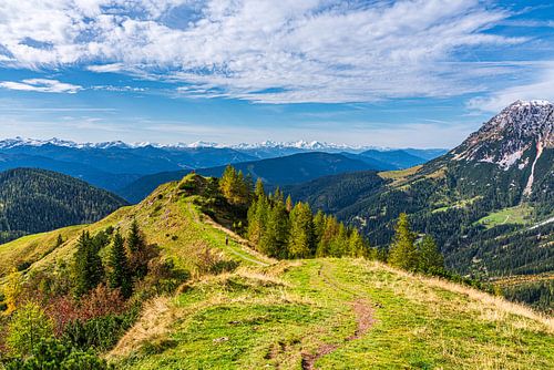 Paysage de montagne "Le bonheur, c'est : des vues dans les montagnes" sur Coen Weesjes