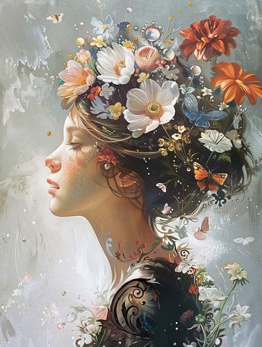 Vrouwenportret | Ethereal Bloom