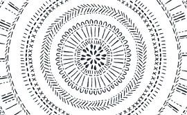 Modernes schwarz-weißes Muster - Blumenmandala von Studio Hinte