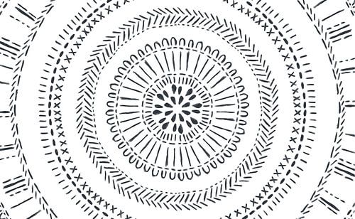 Modern black and white pattern - flower mandala