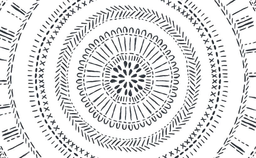 Modern black and white pattern - flower mandala by Studio Hinte