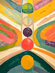 Kleurrijk abstracte kunst met geometrische vormen