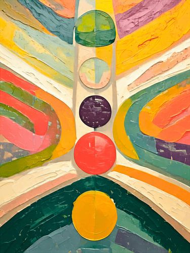 Kleurrijk abstracte kunst met geometrische vormen van STUDIO ARTSY