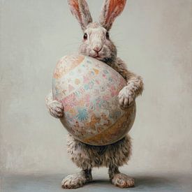 Osterhase mit großem bemaltem Ei von But First Framing