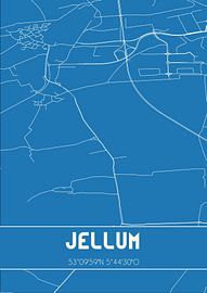 Blueprint | Carte | Jellum (Fryslan) sur Affiches de lieux