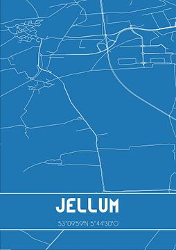 Blauwdruk | Landkaart | Jellum (Fryslan) van Rezona